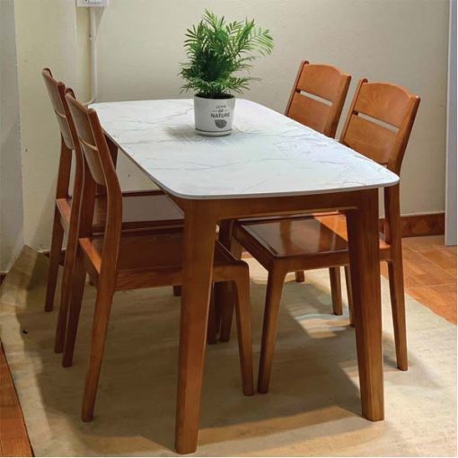 bàn ăn 4 ghế gỗ sồi