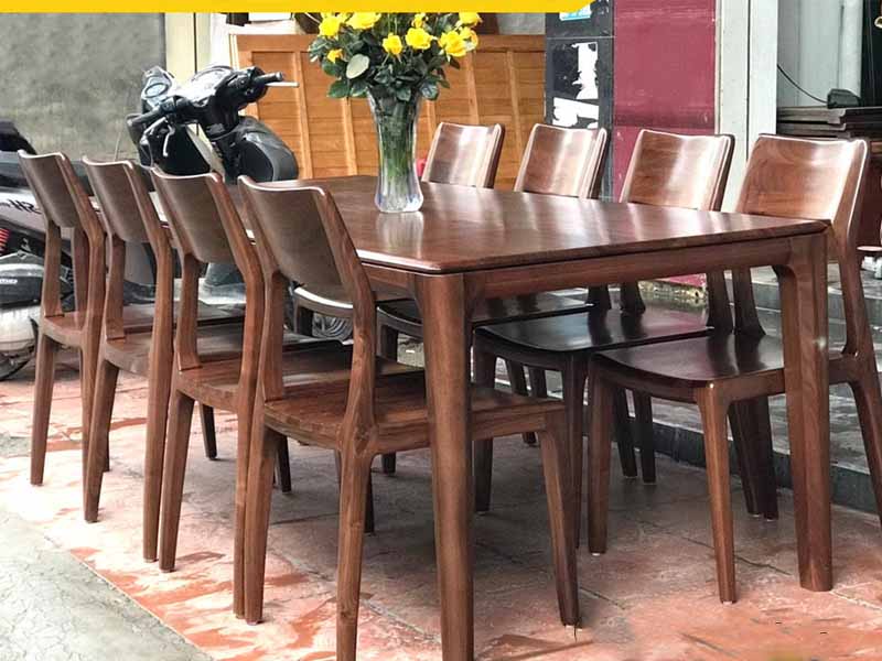 Bộ bàn ăn 8 ghế gỗ sồi 