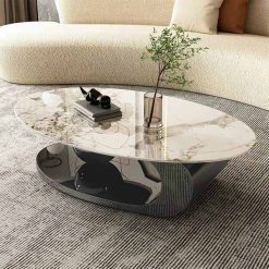 Bàn Trà Sofa Elip Mặt Đá Ceramic BT958