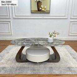 Bàn Trà Mặt Đá Xuyên Sáng Nhập Khẩu BT443