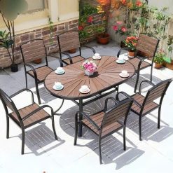 Bộ Bàn Bầu Dục 6 Ghế composite Nhập Khẩu SV406