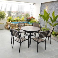 Bộ Bàn Tròn 6 Ghế composite Nhập Khẩu NT416
